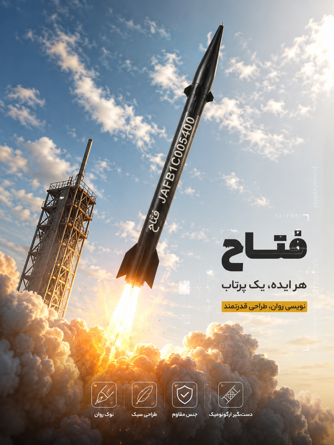 ماکت موشک فتاح با طرح خودکار